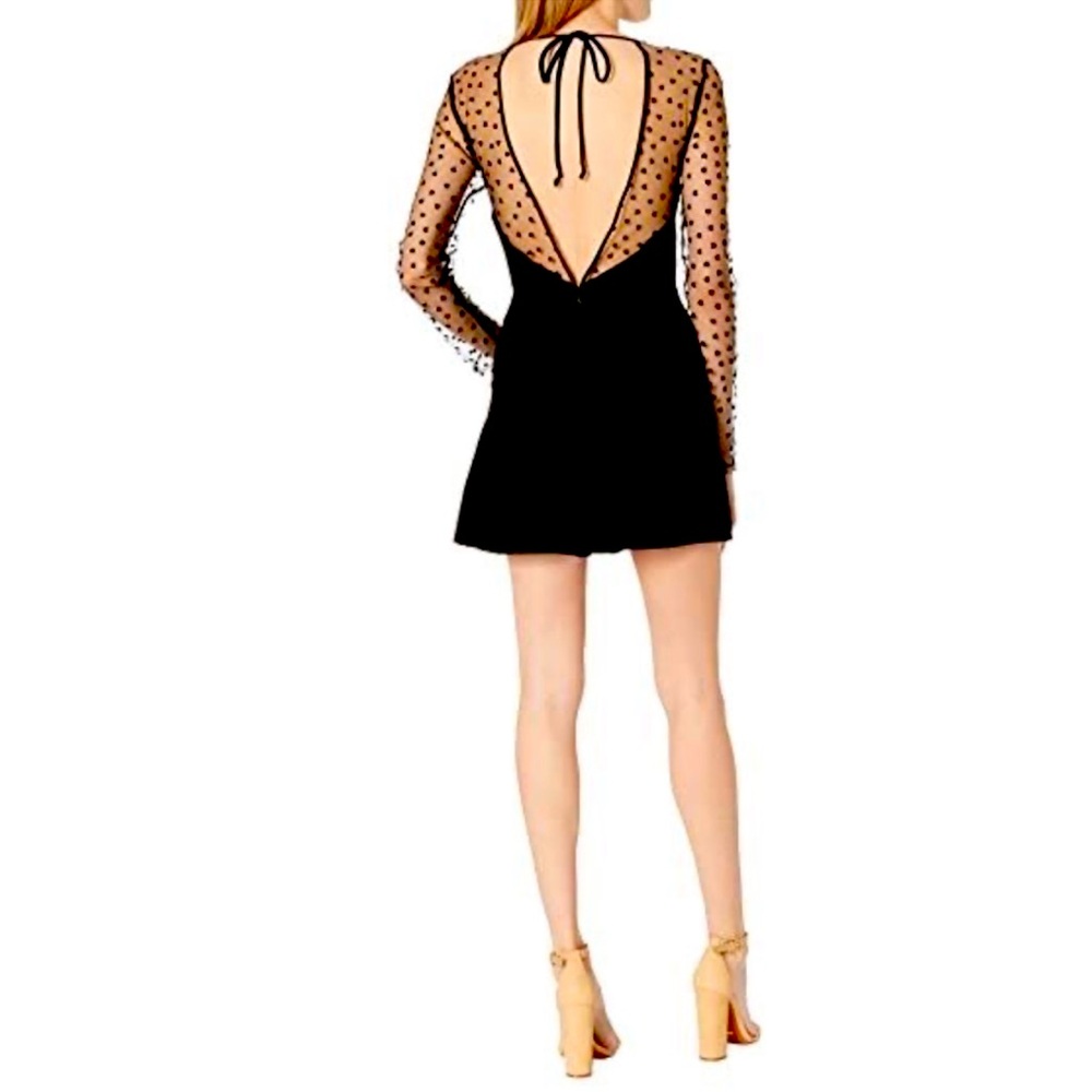 BCBG generation black mesh heart romper